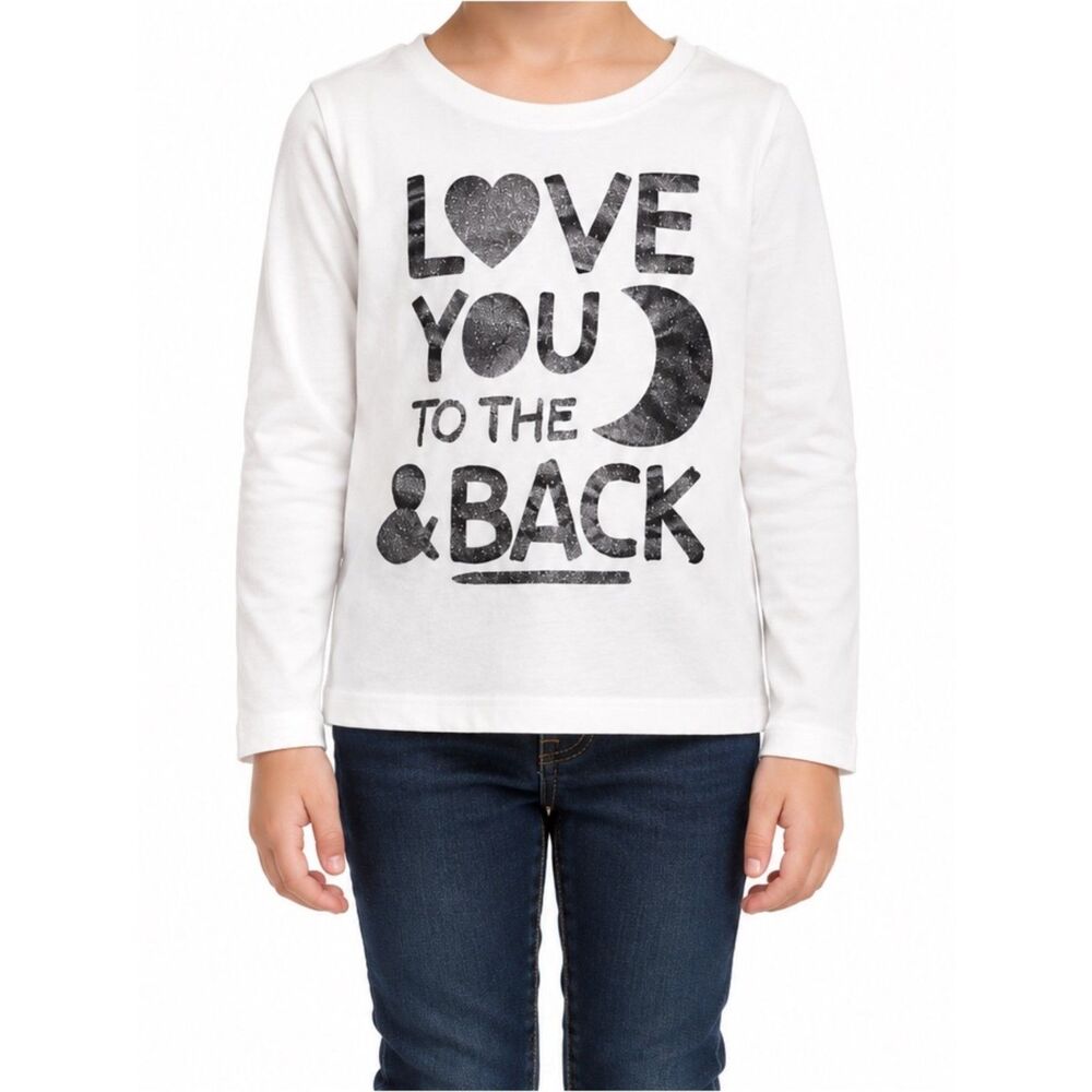 🔥 5 for $30 🔥 H&M Girls’ Long Sleeve Love You to the Moon & Back Tee | 4-6Y